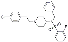 N-(1-[2-(4-CHLOROPHENYL)ETHYL]PIPERIDIN-4-YL)-2-FLUORO-N-(PYRIDIN-3-YLMETHYL)BENZENESULFONAMIDE 结构式