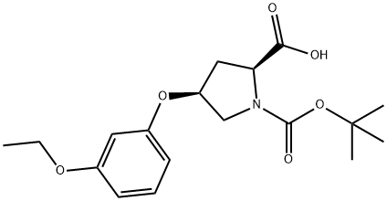 (2S,4S)-1-(TERT-BUTOXYCARBONYL)-4-(3-ETHOXY-PHENOXY)-2-PYRROLIDINECARBOXYLIC ACID 结构式