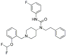 N-(1-[2-(DIFLUOROMETHOXY)BENZYL]PIPERIDIN-4-YL)-N'-(3-FLUOROPHENYL)-N-(2-PHENYLETHYL)UREA 结构式