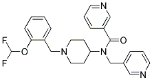 N-(1-[2-(DIFLUOROMETHOXY)BENZYL]PIPERIDIN-4-YL)-N-(PYRIDIN-3-YLMETHYL)NICOTINAMIDE 结构式