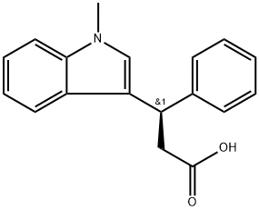 (3R)-(-)-3-(甲基-1H-吲哚-3-基)-3-苯基丙酸 结构式