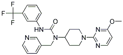 N-[1-(4-METHOXYPYRIMIDIN-2-YL)PIPERIDIN-4-YL]-N-(PYRIDIN-3-YLMETHYL)-N'-[3-(TRIFLUOROMETHYL)PHENYL]UREA 结构式