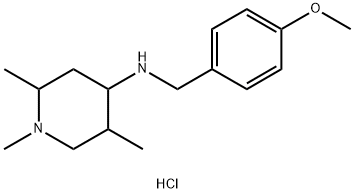 N-(4-甲氧基苄基)-1,2,5-三甲基哌啶-4-胺盐酸盐 结构式