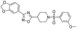 4-[3-(1,3-BENZODIOXOL-5-YL)-1,2,4-OXADIAZOL-5-YL]-1-[(3-METHOXYPHENYL)SULFONYL]PIPERIDINE 结构式