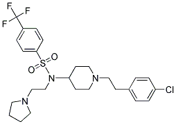 N-(1-[2-(4-CHLOROPHENYL)ETHYL]PIPERIDIN-4-YL)-N-(2-PYRROLIDIN-1-YLETHYL)-4-(TRIFLUOROMETHYL)BENZENESULFONAMIDE 结构式