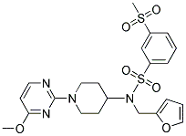 N-(2-FURYLMETHYL)-N-[1-(4-METHOXYPYRIMIDIN-2-YL)PIPERIDIN-4-YL]-3-(METHYLSULFONYL)BENZENESULFONAMIDE 结构式