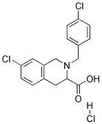 7-CHLORO-2-(4-CHLORO-BENZYL)-1,2,3,4-TETRAHYDRO-ISOQUINOLINE-3-CARBOXYLIC ACID HYDROCHLORIDE 结构式