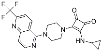 3-(Cyclopropylamino)-4-(4-[2-(trifluoromethyl)-1,6-naphthyridin-5-yl]piperazin-1-yl)cyclobut-3-ene-1,2-dione 结构式