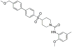 4-([4'-(METHOXYMETHYL)BIPHENYL-4-YL]SULFONYL)-N-(2-METHOXY-5-METHYLPHENYL)PIPERIDINE-1-CARBOXAMIDE 结构式