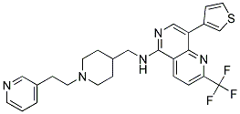 N-([1-(2-PYRIDIN-3-YLETHYL)PIPERIDIN-4-YL]METHYL)-8-(3-THIENYL)-2-(TRIFLUOROMETHYL)-1,6-NAPHTHYRIDIN-5-AMINE 结构式