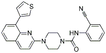 N-(2-CYANOPHENYL)-4-[8-(3-THIENYL)QUINOLIN-2-YL]PIPERAZINE-1-CARBOXAMIDE 结构式