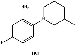 5-FLUORO-2-(3-METHYLPIPERIDIN-1-YL)ANILINE HYDROCHLORIDE 结构式