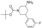 TERT-BUTYL 3-AMINO-5-(3-FLUOROPHENYL)PIPERIDINE-1-CARBOXYLATE 结构式