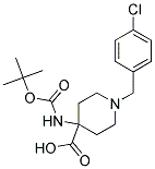 4-(TERT-BUTOXYCARBONYLAMINO)-1-(4-CHLOROBENZYL)PIPERIDINE-4-CARBOXYLIC ACID 结构式