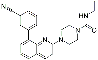 4-[8-(3-CYANOPHENYL)QUINOLIN-2-YL]-N-ETHYLPIPERAZINE-1-CARBOXAMIDE 结构式