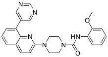 N-(2-METHOXYPHENYL)-4-(8-PYRIMIDIN-5-YLQUINOLIN-2-YL)PIPERAZINE-1-CARBOXAMIDE 结构式