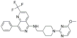 N-([1-(4-METHOXYPYRIMIDIN-2-YL)PIPERIDIN-4-YL]METHYL)-8-PHENYL-2-(TRIFLUOROMETHYL)-1,6-NAPHTHYRIDIN-5-AMINE 结构式