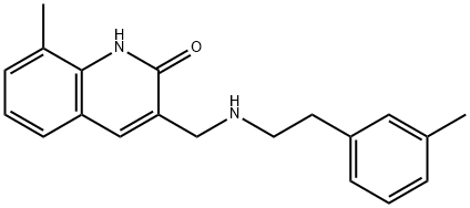 8-METHYL-3-[(2-M-TOLYL-ETHYLAMINO)-METHYL]-1H-QUINOLIN-2-ONE 结构式