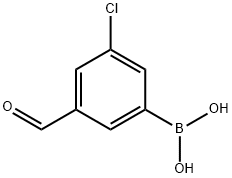 3-氯-5-甲酰基基苯硼酸 结构式