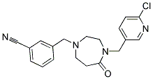 3-((4-[(6-CHLOROPYRIDIN-3-YL)METHYL]-5-OXO-1,4-DIAZEPAN-1-YL)METHYL)BENZONITRILE 结构式