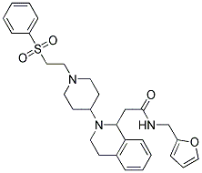 N-(2-FURYLMETHYL)-2-(2-(1-[2-(PHENYLSULFONYL)ETHYL]PIPERIDIN-4-YL)-1,2,3,4-TETRAHYDROISOQUINOLIN-1-YL)ACETAMIDE 结构式