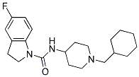 N-[1-(CYCLOHEXYLMETHYL)PIPERIDIN-4-YL]-5-FLUOROINDOLINE-1-CARBOXAMIDE 结构式