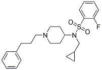 N-(CYCLOPROPYLMETHYL)-2-FLUORO-N-[1-(3-PHENYLPROPYL)PIPERIDIN-4-YL]BENZENESULFONAMIDE 结构式