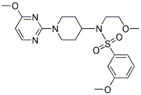 3-METHOXY-N-(2-METHOXYETHYL)-N-[1-(4-METHOXYPYRIMIDIN-2-YL)PIPERIDIN-4-YL]BENZENESULFONAMIDE 结构式