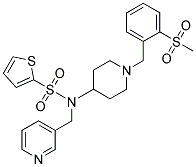 N-(1-[2-(METHYLSULFONYL)BENZYL]PIPERIDIN-4-YL)-N-(PYRIDIN-3-YLMETHYL)THIOPHENE-2-SULFONAMIDE 结构式