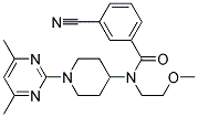 3-CYANO-N-[1-(4,6-DIMETHYLPYRIMIDIN-2-YL)PIPERIDIN-4-YL]-N-(2-METHOXYETHYL)BENZAMIDE 结构式