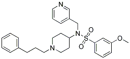 3-METHOXY-N-[1-(3-PHENYLPROPYL)PIPERIDIN-4-YL]-N-(PYRIDIN-3-YLMETHYL)BENZENESULFONAMIDE 结构式