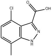 4-CHLORO-7-METHYL-3-(1H)INDAZOLECARBOXYLIC ACID 结构式