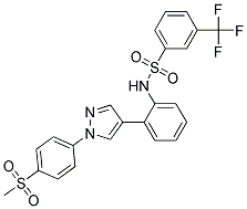 N-[2-(1-(4-(METHYLSULPHONYL)PHENYL)-1H-PYRAZOL-4-YL)PHENYL]-3-(TRIFLUOROMETHYL)BENZENESULPHONAMIDE 结构式