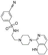 3-CYANO-N-(2-[4-(1,2,3,4-TETRAHYDRO-1,7-NAPHTHYRIDIN-8-YL)PIPERAZIN-1-YL]ETHYL)BENZENESULFONAMIDE 结构式