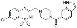 7-CHLORO-3-([4-(1H-INDOL-6-YLCARBONYL)PIPERAZIN-1-YL]METHYL)-2H-1,2,4-BENZOTHIADIAZINE 1,1-DIOXIDE 结构式