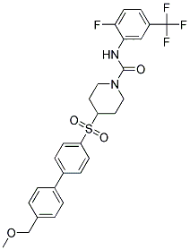 N-[2-FLUORO-5-(TRIFLUOROMETHYL)PHENYL]-4-([4'-(METHOXYMETHYL)BIPHENYL-4-YL]SULFONYL)PIPERIDINE-1-CARBOXAMIDE 结构式