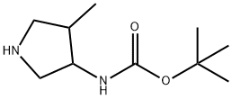 3-N-BOC-氨基-4-甲基-吡咯烷 结构式
