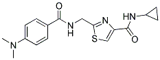 N-CYCLOPROPYL-2-(([4-(DIMETHYLAMINO)BENZOYL]AMINO)METHYL)-1,3-THIAZOLE-4-CARBOXAMIDE 结构式
