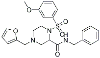 N-BENZYL-4-(2-FURYLMETHYL)-1-[(3-METHOXYPHENYL)SULFONYL]PIPERAZINE-2-CARBOXAMIDE 结构式