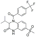 3-ISOPROPYL-7-(METHYLSULFONYL)-4-[4-(TRIFLUOROMETHYL)BENZOYL]-3,4-DIHYDROQUINOXALIN-2(1H)-ONE 结构式