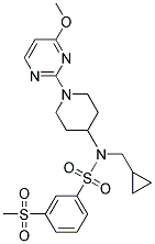 N-(CYCLOPROPYLMETHYL)-N-[1-(4-METHOXYPYRIMIDIN-2-YL)PIPERIDIN-4-YL]-3-(METHYLSULFONYL)BENZENESULFONAMIDE 结构式