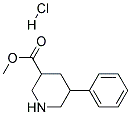 METHYL 5-PHENYLPIPERIDINE-3-CARBOXYLATE HYDROCHLORIDE 结构式