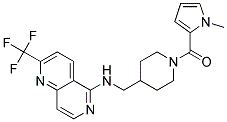 N-((1-[(1-METHYL-1H-PYRROL-2-YL)CARBONYL]PIPERIDIN-4-YL)METHYL)-2-(TRIFLUOROMETHYL)-1,6-NAPHTHYRIDIN-5-AMINE 结构式