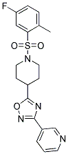 3-(5-(1-[(5-FLUORO-2-METHYLPHENYL)SULFONYL]PIPERIDIN-4-YL)-1,2,4-OXADIAZOL-3-YL)PYRIDINE 结构式