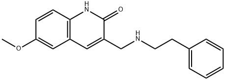 6-甲氧基-3-((苯乙基氨基)甲基)喹啉-2(1H)-酮 结构式