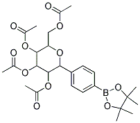 ACETIC ACID 4,5-DIACETOXY-6-ACETOXYMETHYL-2-[4-(4,4,5,5-TETRAMETHYL-[1,3,2]DIOXABOROLAN-2-YL)-PHENYL]-TETRAHYDRO-PYRAN-3-YL ESTER 结构式