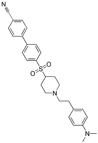 4'-[(1-(2-[4-(DIMETHYLAMINO)PHENYL]ETHYL)PIPERIDIN-4-YL)SULFONYL]BIPHENYL-4-CARBONITRILE 结构式