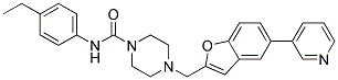 N-(4-ETHYLPHENYL)-4-[(5-PYRIDIN-3-YL-1-BENZOFURAN-2-YL)METHYL]PIPERAZINE-1-CARBOXAMIDE 结构式