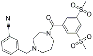 3-((4-[3,5-Bis(methylsulfonyl)benzoyl]-1,4-diazepan-1-yl)methyl)benzonitrile 结构式