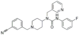 N-[1-(3-CYANOBENZYL)PIPERIDIN-4-YL]-N'-(3-FLUOROPHENYL)-N-(PYRIDIN-3-YLMETHYL)UREA 结构式